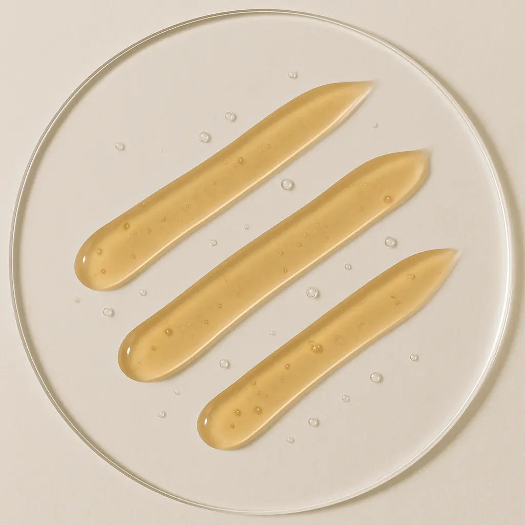 Close-up texture of an oil-free, hydrating serum designed for reactive skin
